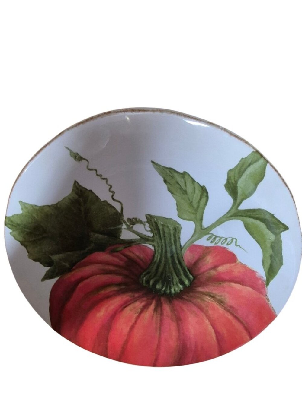 Pumpkin-Themed Ceramic Salad Plate By Magenta Dishwasher And Microwave Safe 8"
